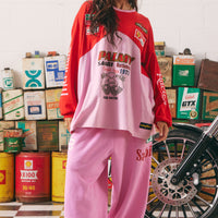 The Long Sleeve Mermaid Racing Tee Pink