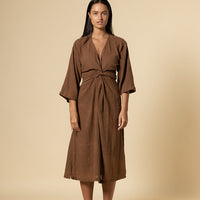 HARPER WRAP DRESS CACAO