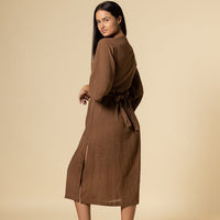 HARPER WRAP DRESS CACAO