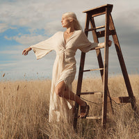 HARPER WRAP DRESS WHEAT
