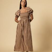 AMELIE MAXI MOCHA GINHAM