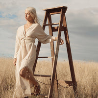 HARPER WRAP DRESS WHEAT