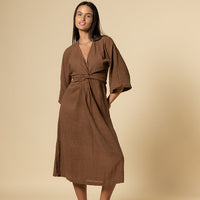 HARPER WRAP DRESS CACAO