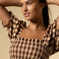 AMELIE MAXI MOCHA GINHAM