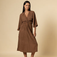 HARPER WRAP DRESS CACAO
