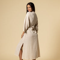 HARPER WRAP DRESS WHEAT