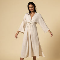 HARPER WRAP DRESS WHEAT