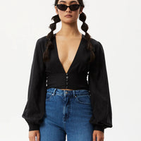 LILO LONG SLEEVE BUTTON UP TOP