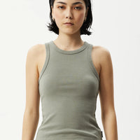 LYDIA HEMP RIBBED SINGLET OLIVE