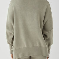 LONDON ZIP SWEATER - SAGE