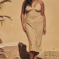 Belladonna Bias Strappy Midi Dress Dusty Olive