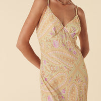 Belladonna Bias Strappy Midi Dress Dusty Olive