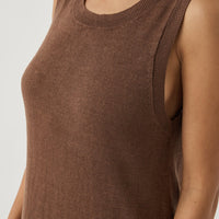 Brie Linen Knit Dress Chocolate