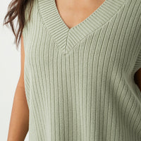 Vera Organic Knit Vest Sage