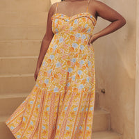 Enchanted Wood Strappy Maxi Dress Dandelion