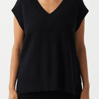 Vera Organic Knit Vest Black