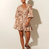 Milano Babydoll Mini Dress Walnut