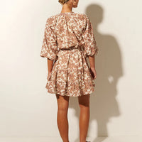 Milano Babydoll Mini Dress Walnut
