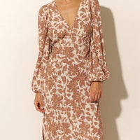 Milano Tie Back Maxi Dress Walnut