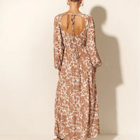 Milano Tie Back Maxi Dress Walnut
