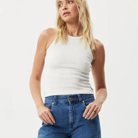 LYDIA HEMP RIBBED SINGLET OFF WHITE