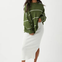 Harper Organic Knit Skirt Cream