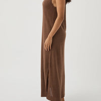 Brie Linen Knit Dress Chocolate