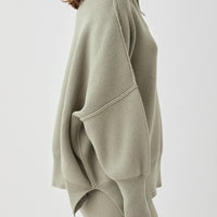 LONDON ZIP SWEATER - SAGE