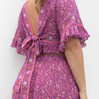 Sienna Cropped Blouse Fuchsia