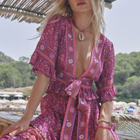 Sienna Cropped Blouse Fuchsia
