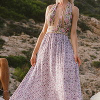 Sienna Halter Maxi Dress Lilac