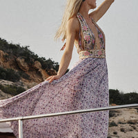 Sienna Halter Maxi Dress Lilac