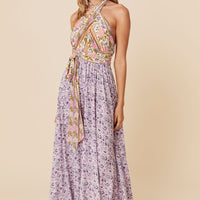 Sienna Halter Maxi Dress Lilac