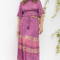 Sienna Maxi Skirt Fuchsia