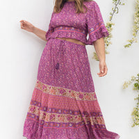 Sienna Maxi Skirt Fuchsia