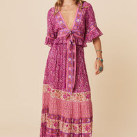 Sienna Maxi Skirt Fuchsia