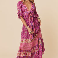 Sienna Maxi Skirt Fuchsia