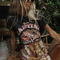 Coco Cantina Biker Tee Charcoal