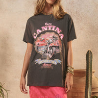 Coco Cantina Biker Tee Charcoal