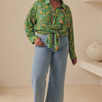 Classic Denim Cropped Jeans Sun Washed Blue