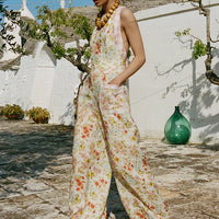 Flora Linen Jumpsuit Pastel