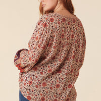 LADY UNTAMED BLOUSE TEA LEAF