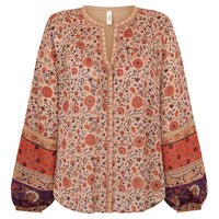 LADY UNTAMED BLOUSE TEA LEAF