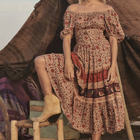 LADY UNTAMED MIDI DRESS TEA LEAF