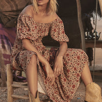 LADY UNTAMED MIDI DRESS TEA LEAF