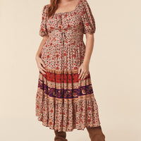 LADY UNTAMED MIDI DRESS TEA LEAF