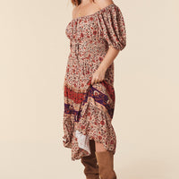 LADY UNTAMED MIDI DRESS TEA LEAF