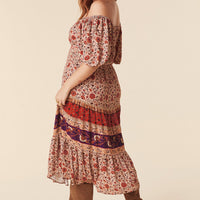 LADY UNTAMED MIDI DRESS TEA LEAF