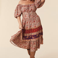 LADY UNTAMED MIDI DRESS TEA LEAF