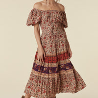 LADY UNTAMED MIDI DRESS TEA LEAF